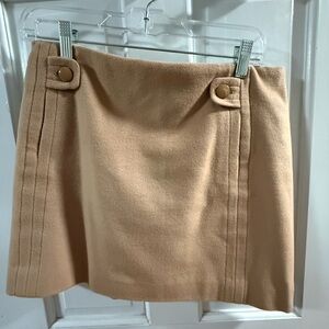 J. Crew Camel Mini Skirt with Button Accents